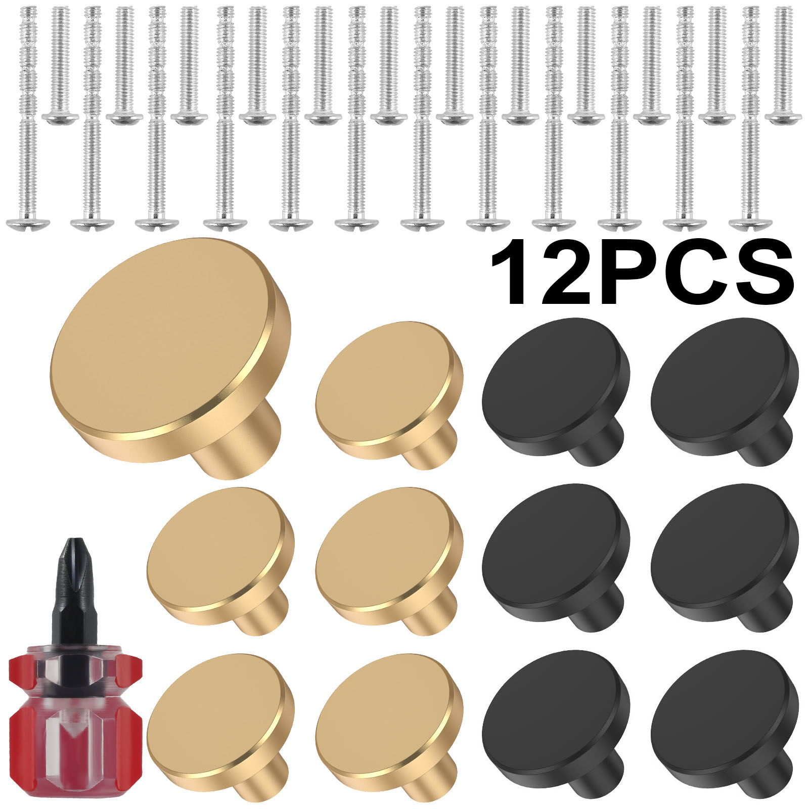 Furniture Hardware Gold - 12Pcs Drawer Knob Set Gold Cabinet