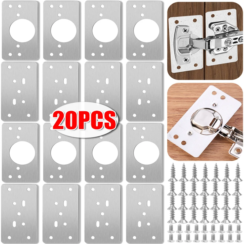 Furniture Hardware Repair - Stainless Steel Hinge Repair Plate with
