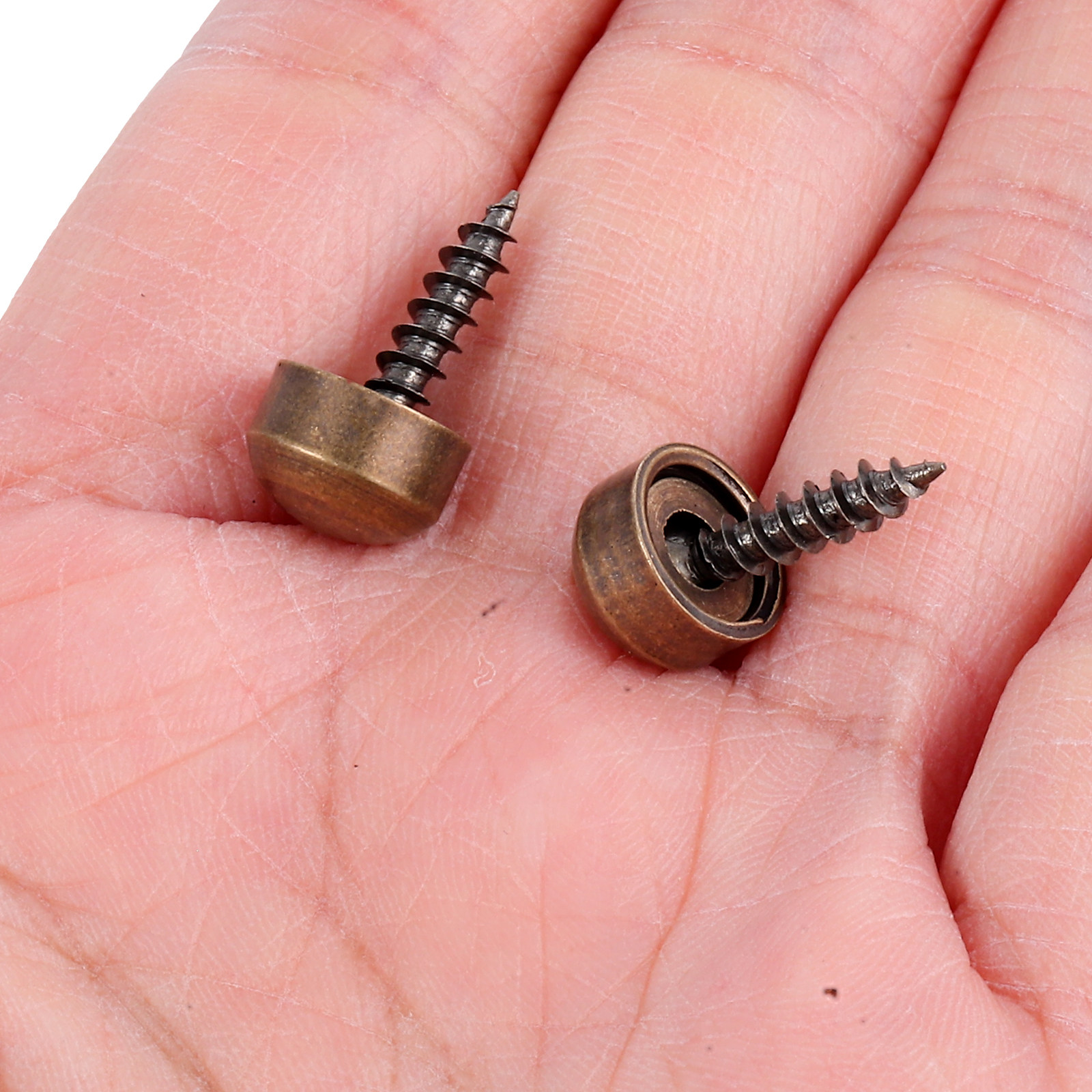 Furniture Upholstery Hardware - 16Pcs Self Tapping Screws Copper Mirror