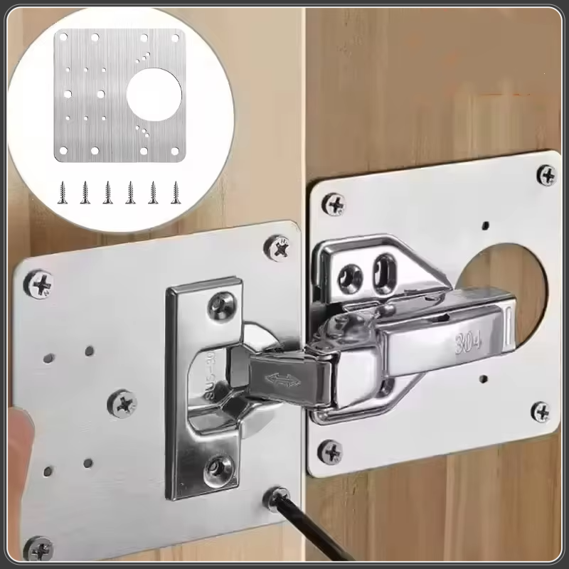 Furniture Hardware Repair - Stainless Steel Cabinet Hinge Repair Plate