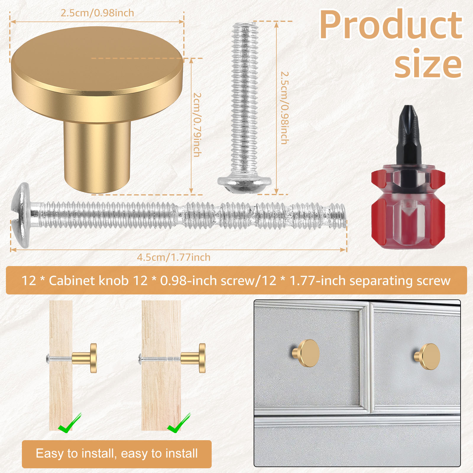 12Pcs Drawer Knob Set Gold Cab - Furniture Hardware Gold 리뷰 및 가격