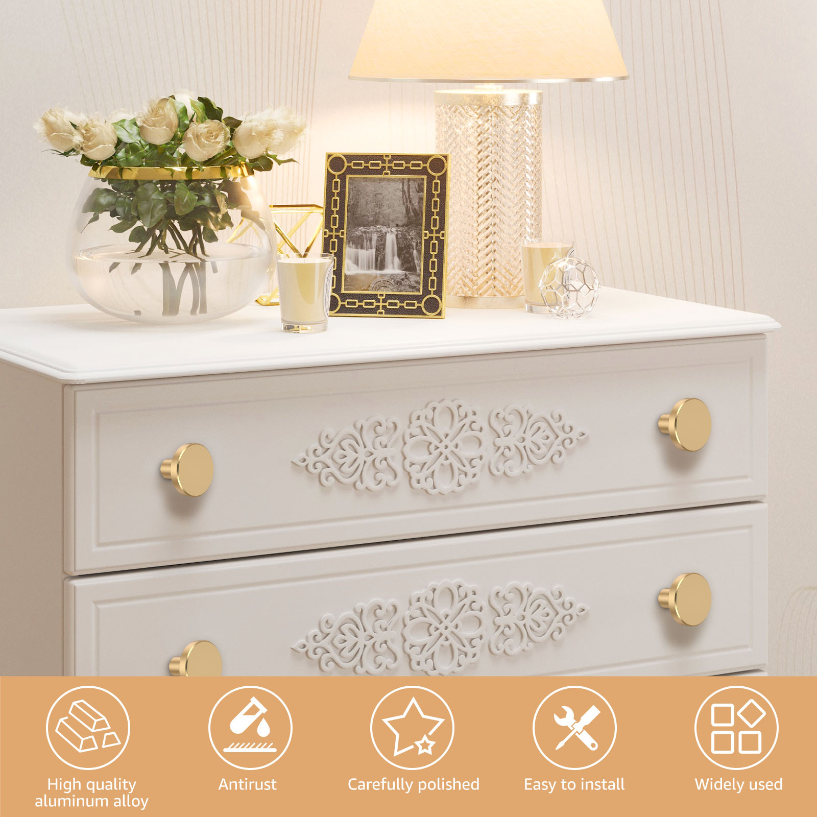 12Pcs Drawer Knob Set Gold Cab - Furniture Hardware Gold 리뷰 및 가격