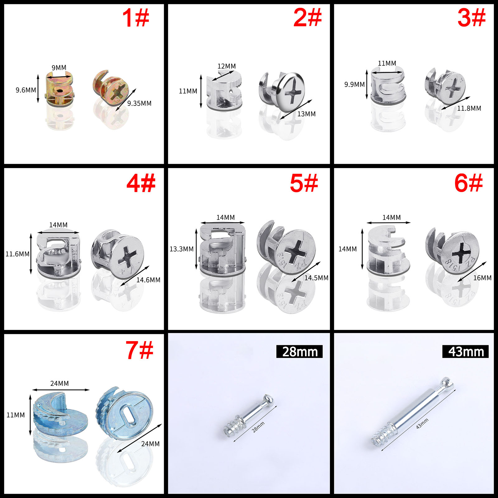 50pcs 10/11/12/14/15/18/25mm T - Furniture Joinery Hardware 리뷰 및 가격