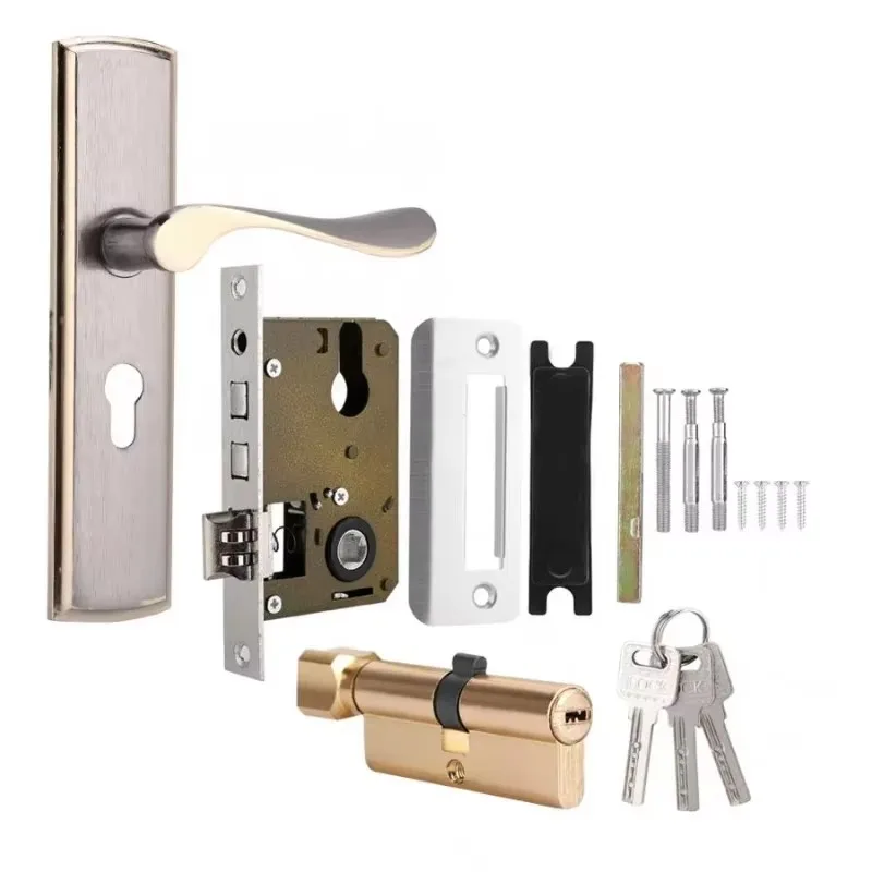 Gold Door Handle Lock Silent H - Furniture Hardware Gold 리뷰 및 가격