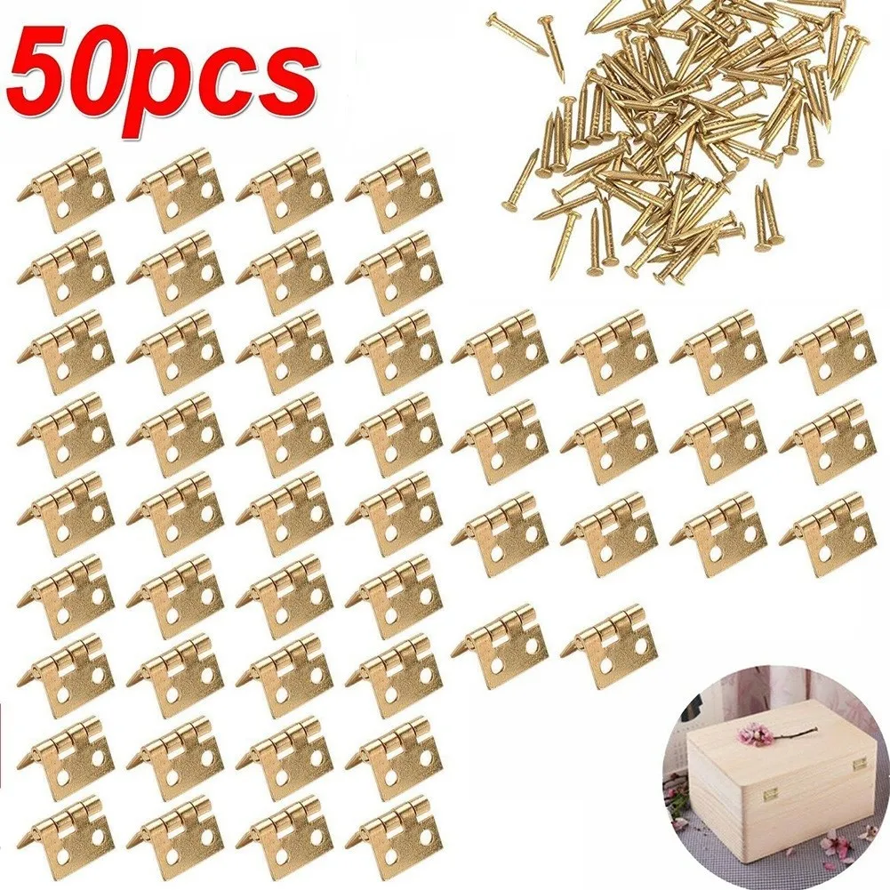 50pcs Mini Hinge For Small Cra - Furniture Hardware Gold 리뷰 및 가격