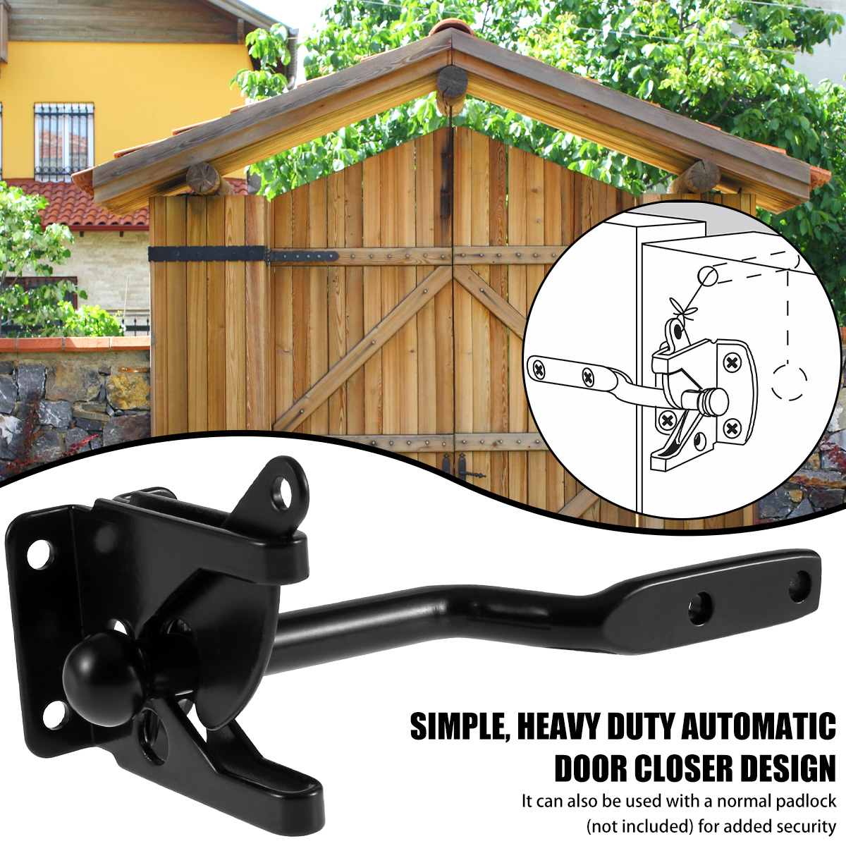 Self-Locking Gate Latch Carbon - Barrel Bolt Slide 리뷰 및 가격