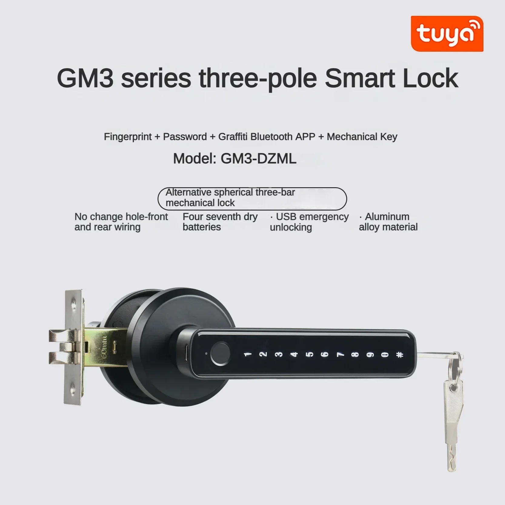 New Tuya Indoor Fingerprint Lo - Door Handle Bar 리뷰 및 가격