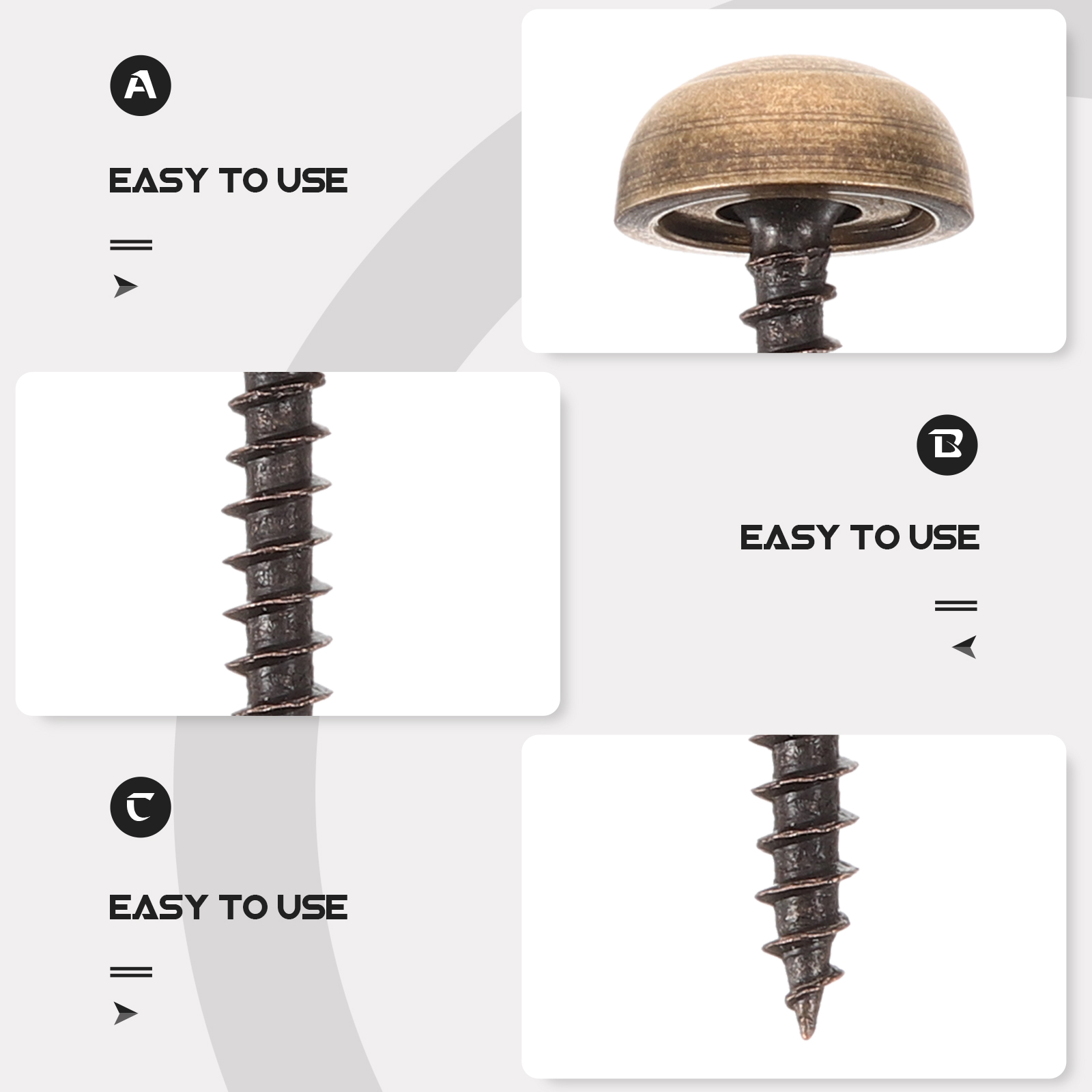 8pcs 13mm Brass Brass Screws C - Furniture Upholstery Hardware 리뷰 및 가격